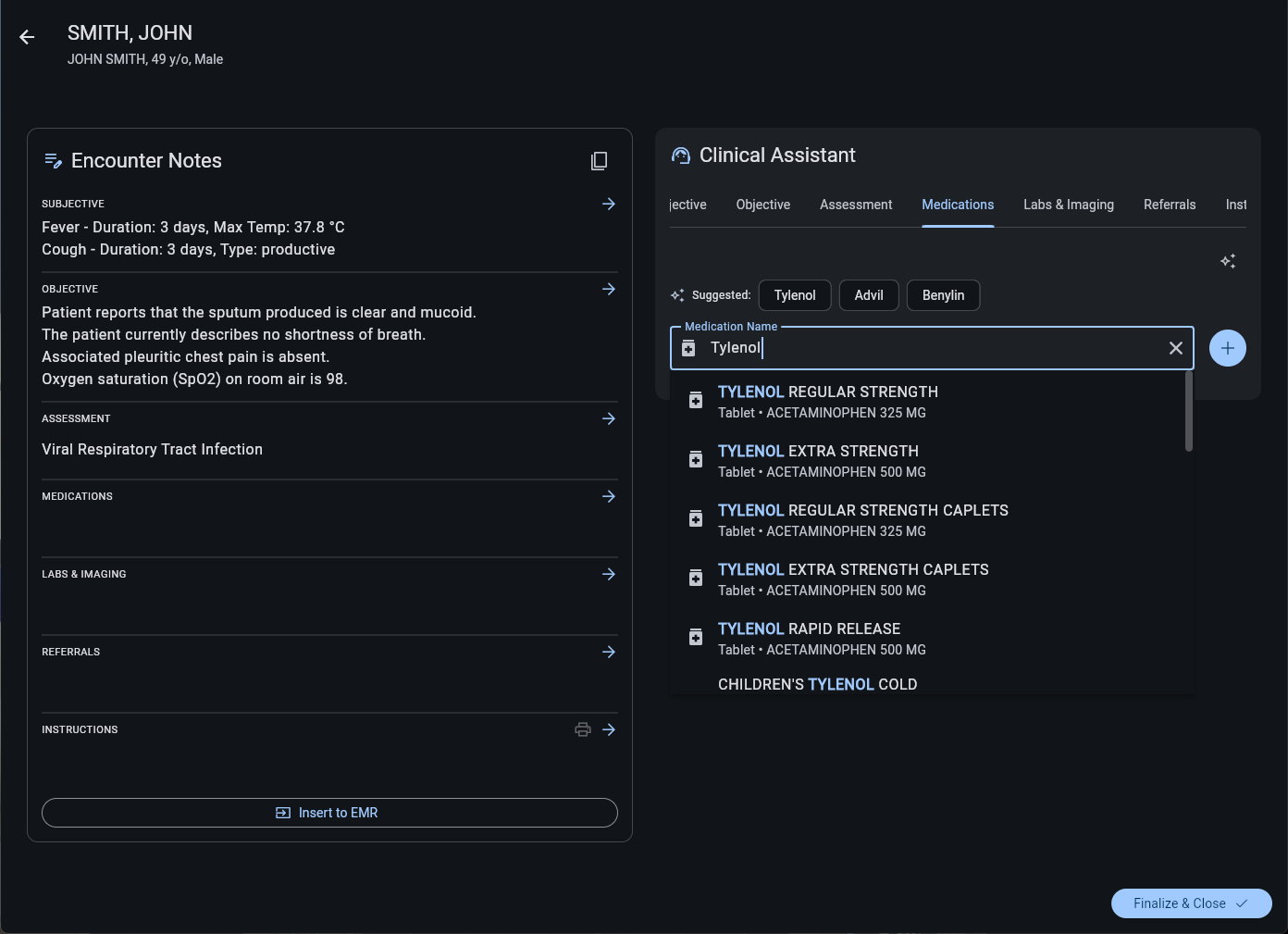 Medication Suggestions